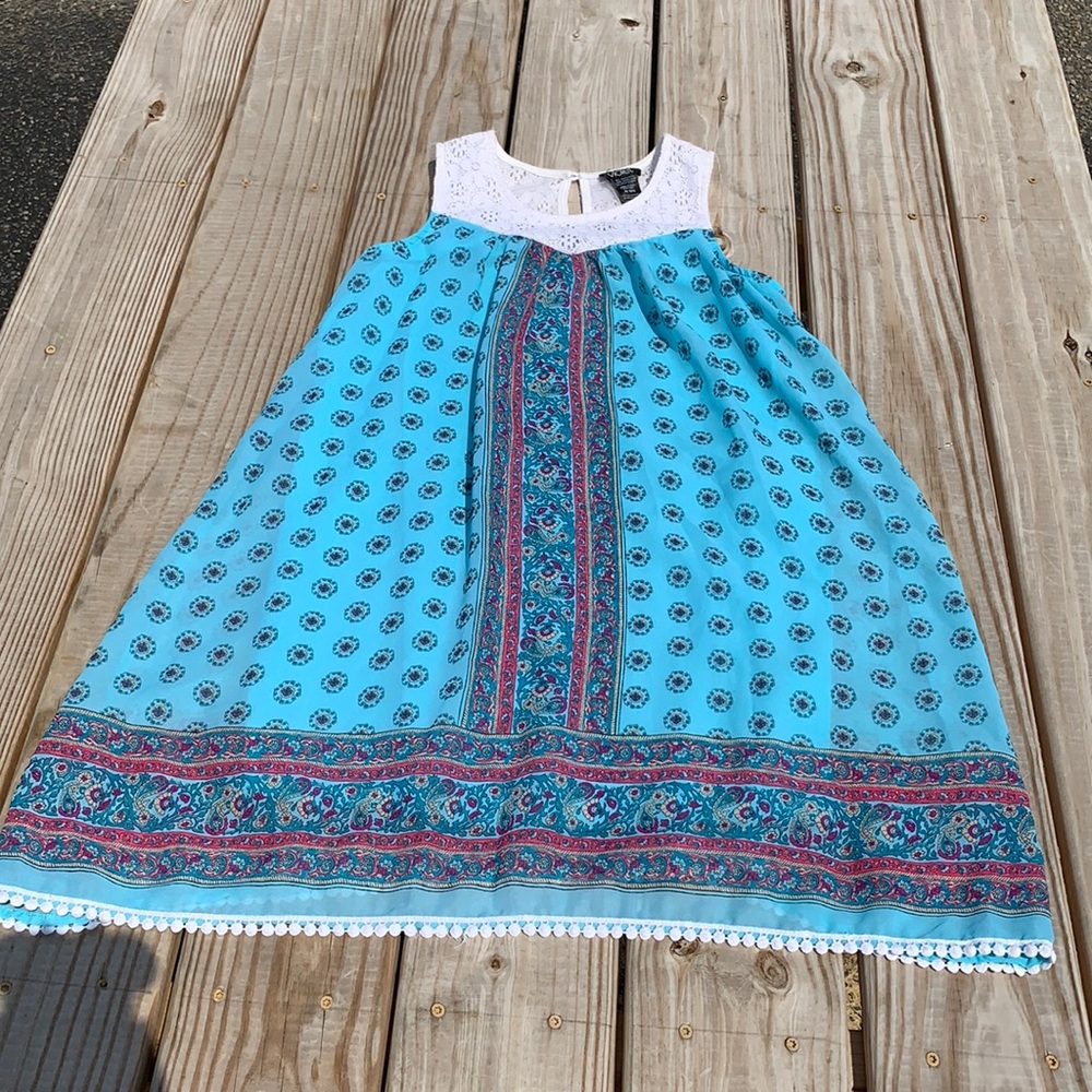 Blue Violet blue with print dress size 14/16